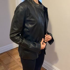 Reiss black leather jacket